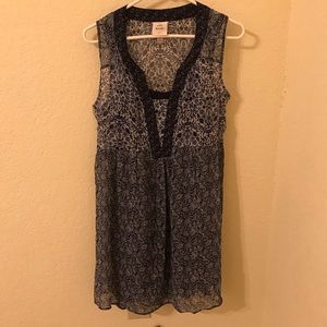 Blue floral chiffon dress